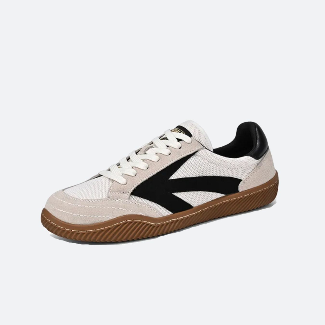 Lost Laces 01 Trendy Sporty Beige, Black Low Top Lace up men's women's casual urban stylish everyday sneakers