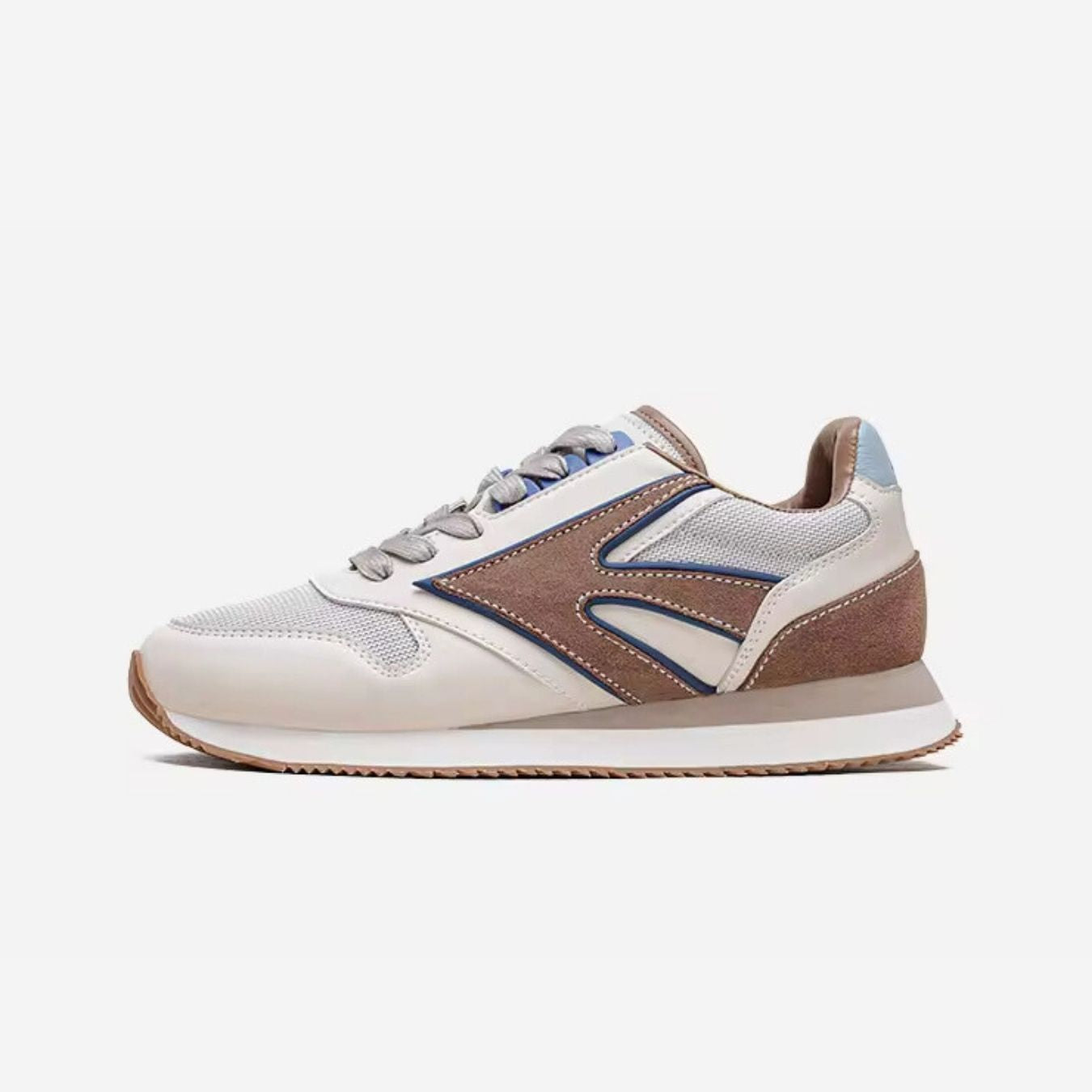 Lost Laces | Brown, Beige & Blue Running Comfortable Running Jogger Shoes, Men's or Women's Sneakers in Dubai, Supportive running shoes Casual athletic shoes Classic jogger shoes Retro running sneakers Lightweight running shoes Versatile jogger footwear Urban running shoes Stylish running sneakers Everyday jogger shoes,
