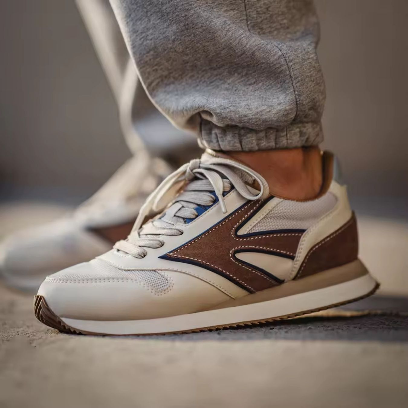 Lost Laces | Brown, Beige & Blue Running Comfortable Running Jogger Shoes, Men's or Women's Sneakers in Dubai, Supportive running shoes Casual athletic shoes Classic jogger shoes Retro running sneakers Lightweight running shoes Versatile jogger footwear Urban running shoes Stylish running sneakers Everyday jogger shoes,